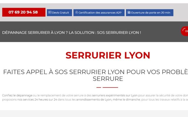 Serrurerie d’urgence par SOS Serrurier Lyon